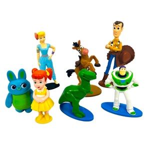 Toy Story Mini Figure Lot Of 7 Toys Cake Toppers Woody Buzz Rex Bo Peep Bullseye